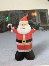 NIB 4 FT High Inflatable Santa 3 LED Lights Indoor/Outdoor Christmas Decoration