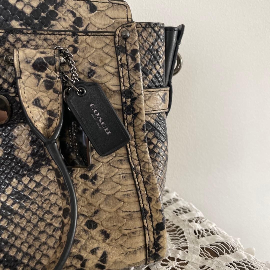 Coach Swagger Python Embossed Leather 2-Way Handb… - image 5