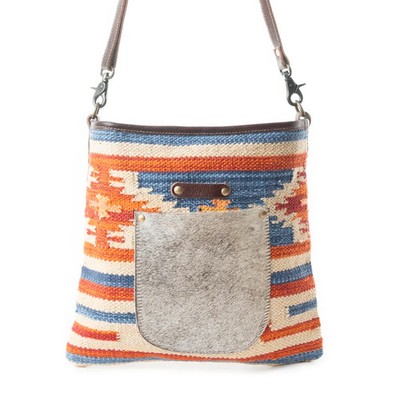 Myra Bag PURSUASIVE SHOULDER Canvas & Cowhide/Fur Shoulder Bag S-3061 NWT