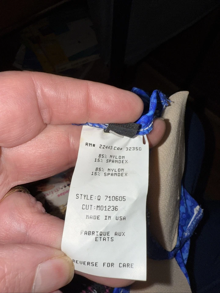 50/Fifty Raisins Quiksilver Made USA Sweetie Pie Bra Swim Top NWT Medium Blue - Image 4 of 4