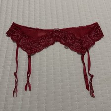 Victoria  s Secret Red Lace  Mesh Garter Belt Lingerie Sz XS Extra Small