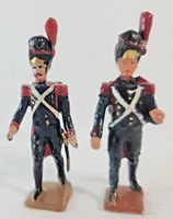 VINTAGE TOY SOLDIERS FRENCH NAPOLEONIC IMPERIAL GUARDS SET OF 2 METAL 54mm