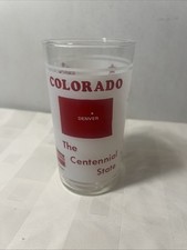 Verre souvenir vintage dépoli Colorado Denver, Pikes Peak, U.S. Air Academy 
