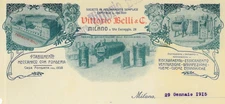 Lettera int. VITTORIO BELLI & C. Stabilimento Meccanico, Fonderia. Milano 1915