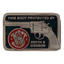 S W Smith Wesson Revolver Police Security Biker Gift Gun Pistol Vtg Belt Buckle
