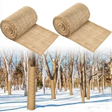 2 Rolls Burlap Tree Wraps Tree Trunk Bandage for Protection From Cold and