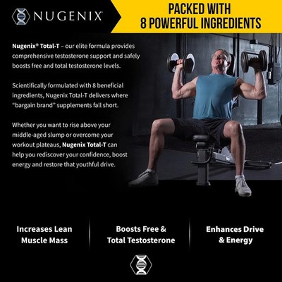 Nugenix Total-T Free And Total Testosterone Booster Supplement 90 Capsules