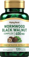 Black Wormwood Walnut Complex | 400mg | 120 Capsules | Non-GMO | by Piping Rock