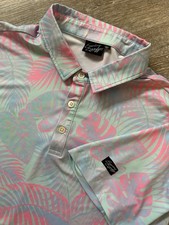Sunday Swagger Polo Shirt Golf Floral AOP Performance XL Fiji Tropical Mens 2XL