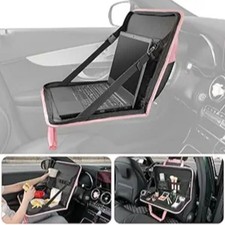 3 in 1 Steering Wheel Eating Tray Pink , Car Back Seat Laptop Desk-Pink-Large