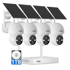 Hiseeu Solar Camera Wireless Outdoor Home Security Camera System 2.4G & 5G Wi...