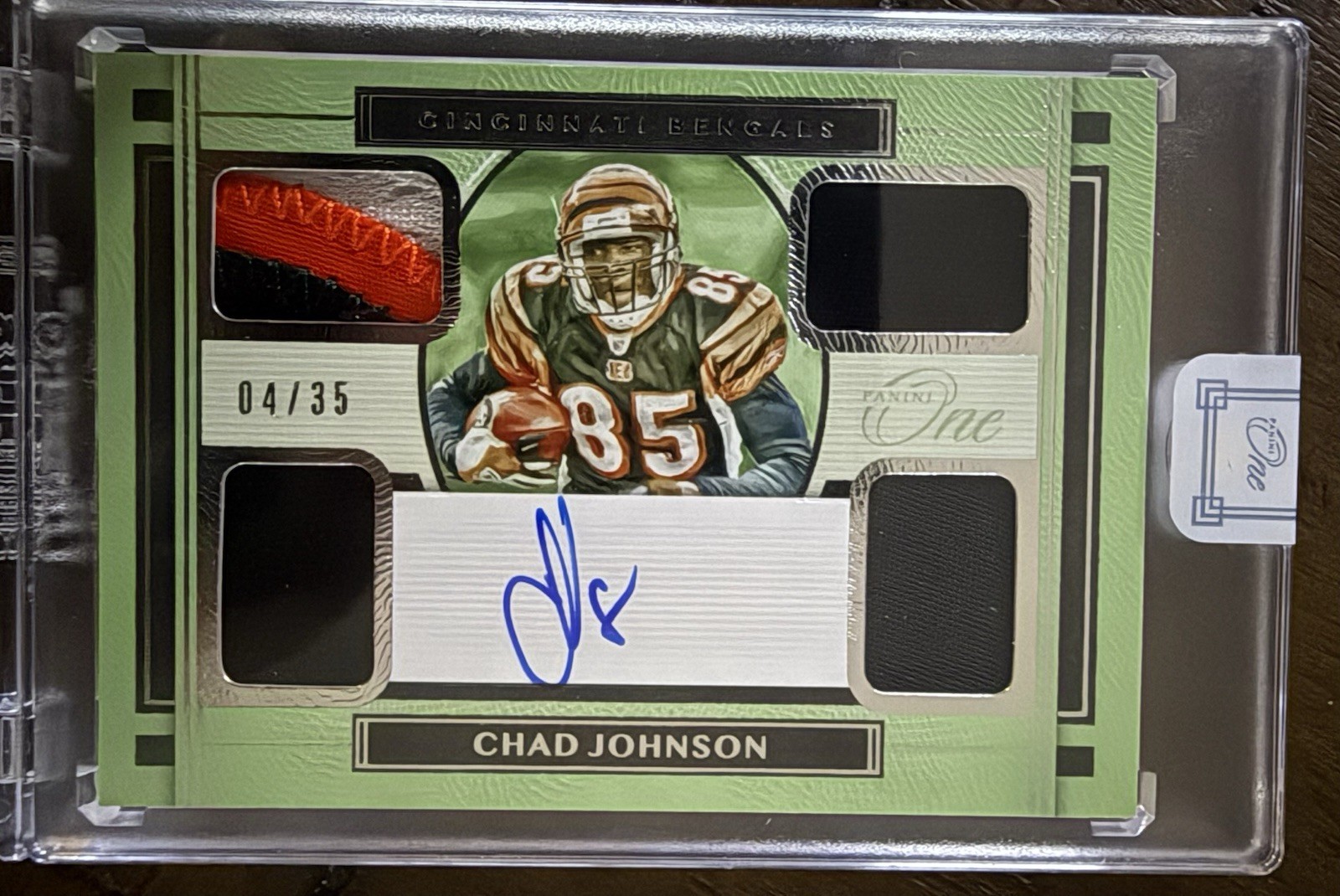 2020 Panini One Chad Johnson Quad Auto Autograph Jersey Patch Relic Bengals 4/35