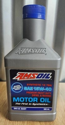 AMSOIL Synthetic 12 TBN Motor Oil SAE 15W-40 Premium Heavy Duty DIESEL & MARINE