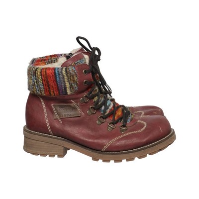 Rieker, Schnürstiefel, Größe: 37, Rot/Mehrfarbig, Damen #Y6L
