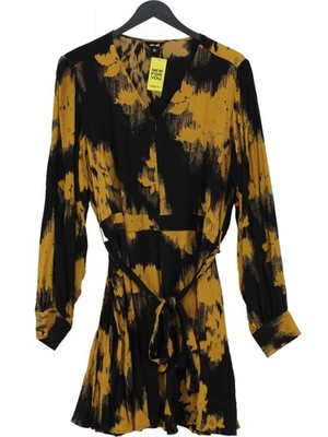 Saint + Sofia Wickel Minikleid UK16 in Schwarz