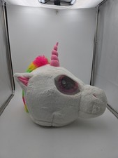 DAN DEE UNICORN PINK HORN RAINBOW MANE MASCOT OVERSIZED MASK COSPLAY PLUSH HEAD