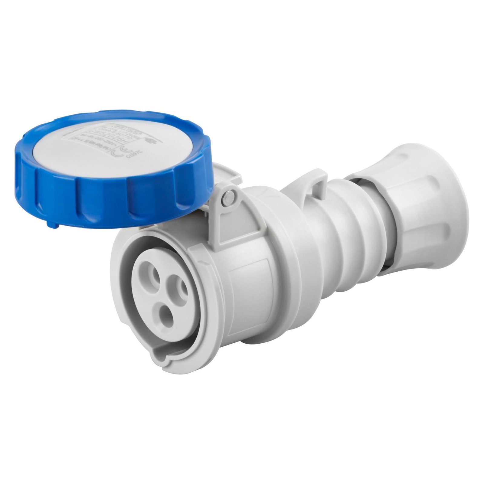 Gewiss Straight Connector HP, 2P+E 16A 200-250V, IP66–IP69, Blue, 6H