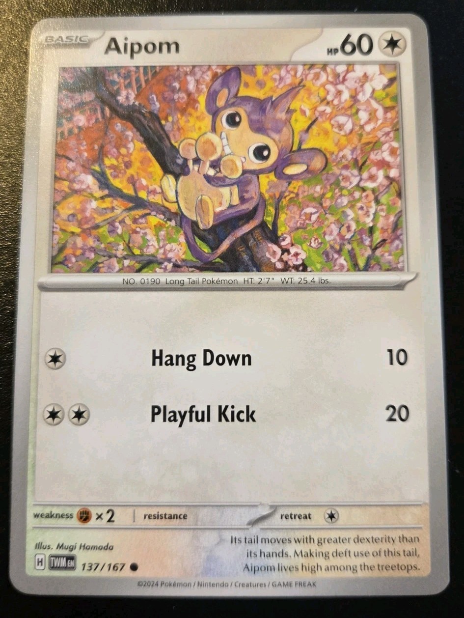 Aipom 137/167 Common Scarlet & Violet: Twilight Masquerade Pokemon TCG