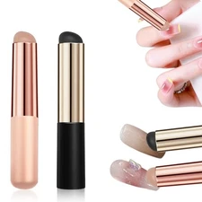 2Pcs Silicone Nail Art Brushes, Ombre Nail Brush, Gel Polish Applicator 