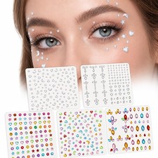 Face Gems Stickers Set of 5 Self Adhesive Rhinestone Face Jewels