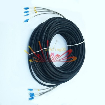 1PCS NEW Field Outdoor LC-LC UPC 4 Strand 9/125Single Mode Fiber Patch Cord 150M