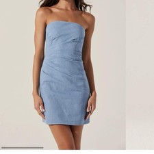 ASTR The Label Mazzei Strapless Denim Mini Dress