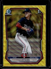2026 Bowman Dasan Hill Chrome Yellow Wave Refractor 1st Prospect #/75 Twins