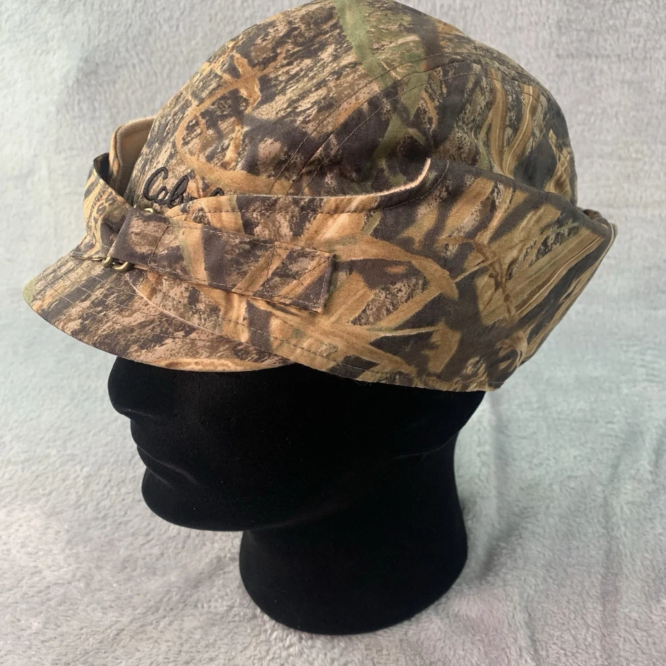 Vtg Cabelas Duck Hunting Camo Hat Thinsulate Gore-Tex Ear Flaps & Buckle Jones - Image 3 of 4