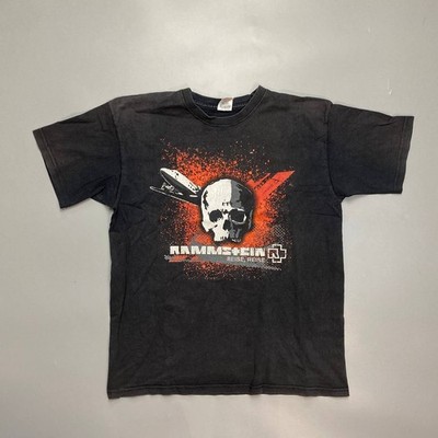 Vintage 2004 Rammstein Reise Reise Tour T-Shirt Rare Skull Graphic Metal Tee