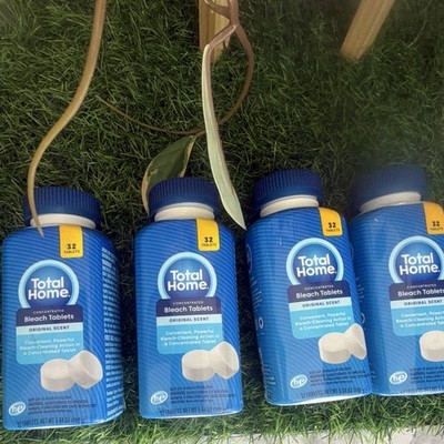 Total Home Concentrated Bleach Tablets Original Scent HE Washer, 32 Ct