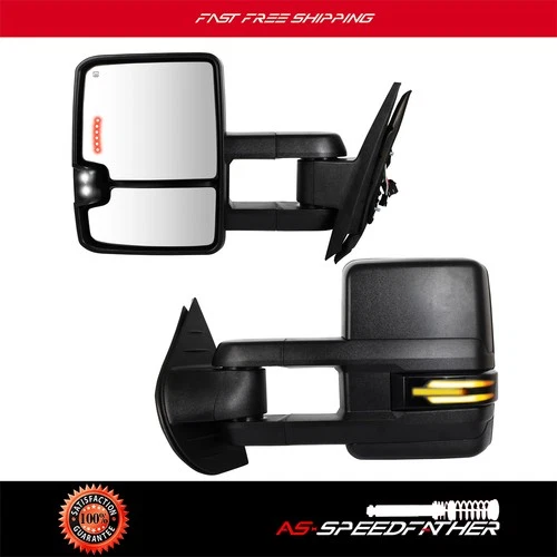 Power Heated Tow Mirror Back Up Light For Chevrolet Silverado GMC Sierra 07-13