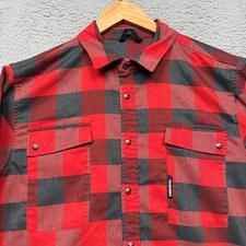 Truewerk Shirt Mens Large * Red Plaid Tech Flannel Snap Button Workwear