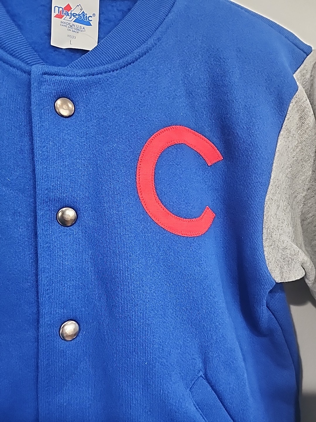 VTG 90's Chicago Cubs Snap Front  Jacket With Patch•Size Youth Large•NWT