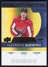 2021-22 Upper Deck Credentials #109 Alexander Alexeyev 2020-21 Yellow #/249