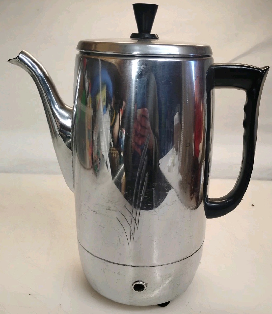 Vintage Dominion Aluminum Electric Percolator Coffee Maker