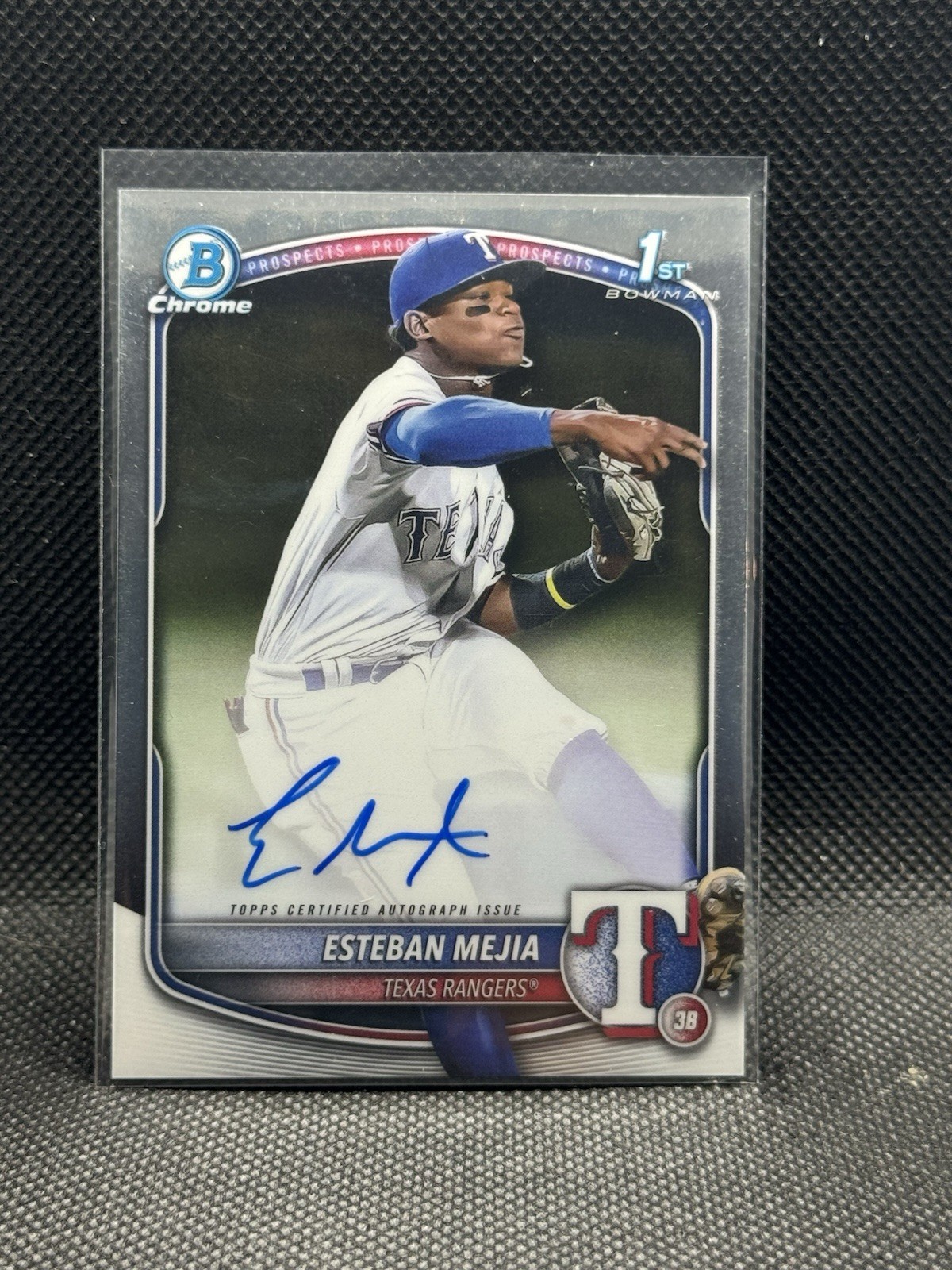 2025 Bowman #CPA-EM Esteban Mejia Chrome Prospects Autograph 1st Bowman Rangers