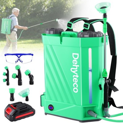 Battery Powered Backpack Sprayer with Mixer 4.2 Gallon, Upgraded Green