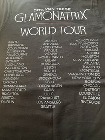 Dita Von Teese Fitted Glamonatrix Tour Shirt S Champagne Glass Pin Brooch Lot