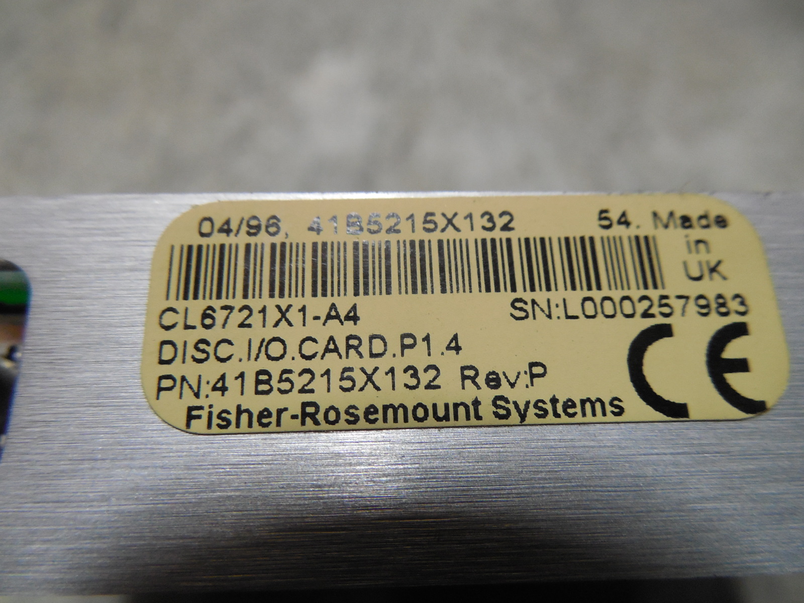 USED Fisher Rosemount CL6721X1-A4 Provox Discrete I/O Card 41B5215X132 ...