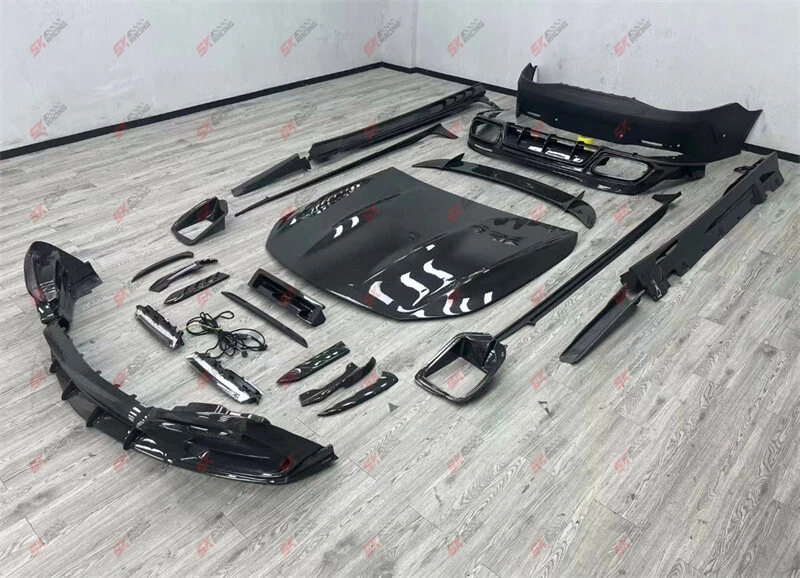 Kit de carrocería de labio delantero trasero de fibra de carbono para Mercedes Benz AMG GT43 53 63 Foto 3 de 4