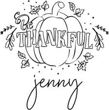 Happy Thanksgiving Rubber Self Ink Stamp - Be Thankful Holiday Stamper Gift Stam