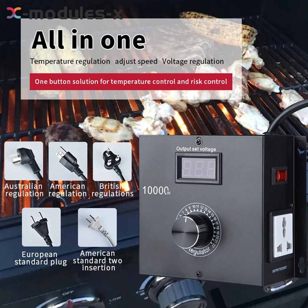 Regolatore Di Tensione SCR Jadeshay, AC 220V 5000W, Con Potenziometro Continuo, Per Motori, Ventilatori E Luci, Protezione Da Sovratensioni, Spina EU - 6