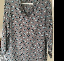 Uniqlo tunic blouse grey multi size large L