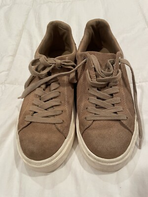 Steve Madden Womens tan leather Fashion Sneaker Size Platform 