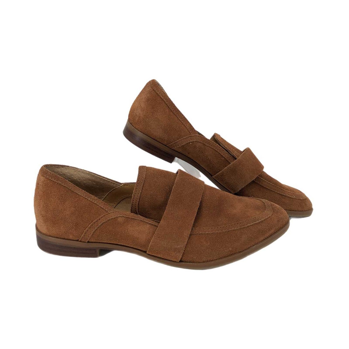 Crown Suede Brown Pointed Toe Flat Loafers Versatile All-Season Wear