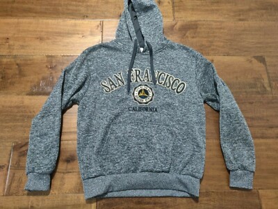 San Francisco City By The Bay Golden State Charcoal Hoodie Sweatshirt - Men's M