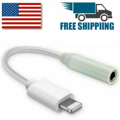 For iPhone Headphone Adapter Jack 8 Pin to 3.5mm Aux Cord Dongle Converter #  