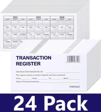 24 PCS Check Registers for Personal Checkbook, Easy to Read Checkbook Register