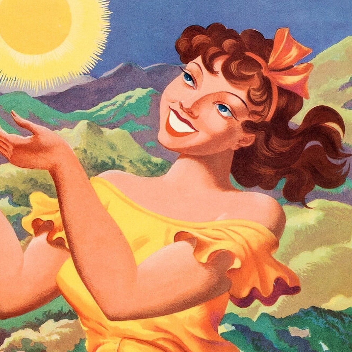 1960s Southern California Vintage Style Travel Poster Print