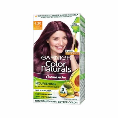 Garnier Natural Cr�me Hair Color Shade 4.20 Wine Burgundy,70ml+60g_